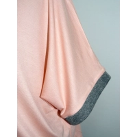 Bluzka Kama z błyszczącymi srebrnymi wstawkami - łososiowa